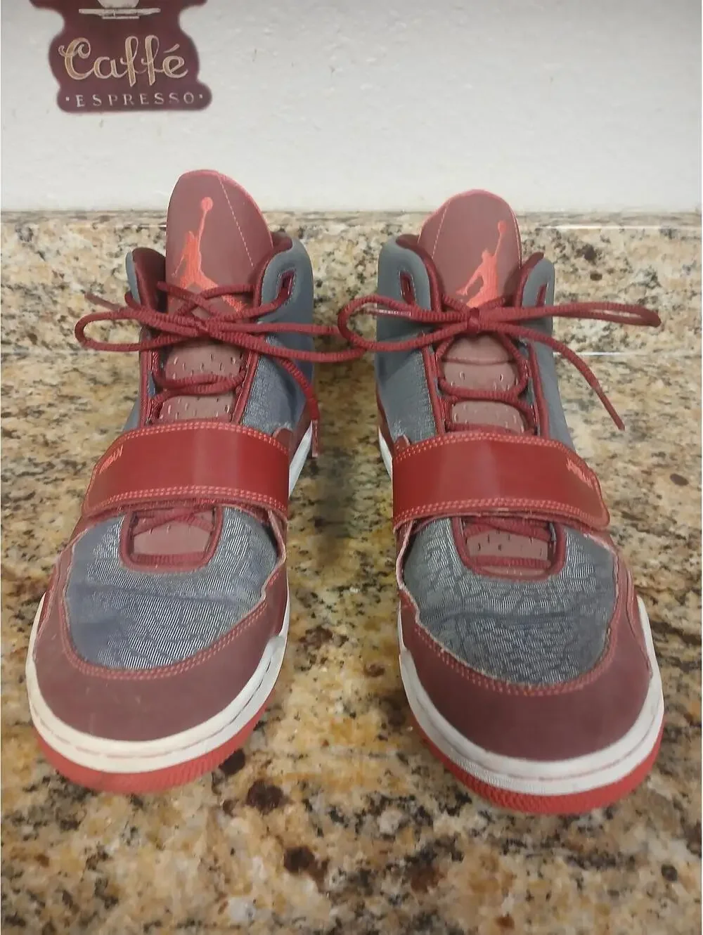 Jordan Retro High-Top Sneakers in Red and Gray